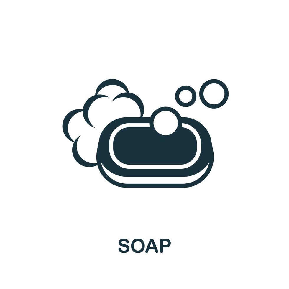 icono de jabón. elemento simple de la colección de higiene. ícono de jabón creativo para diseño web, plantillas, infografías y más vector