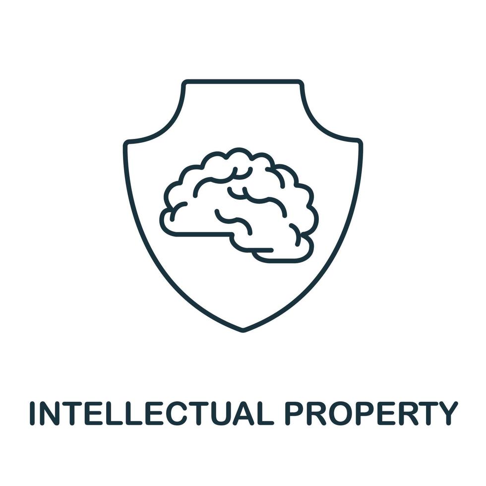 Intellectual Property icon from insurance collection. Simple line Intellectual Property icon for templates, web design and infographics vector