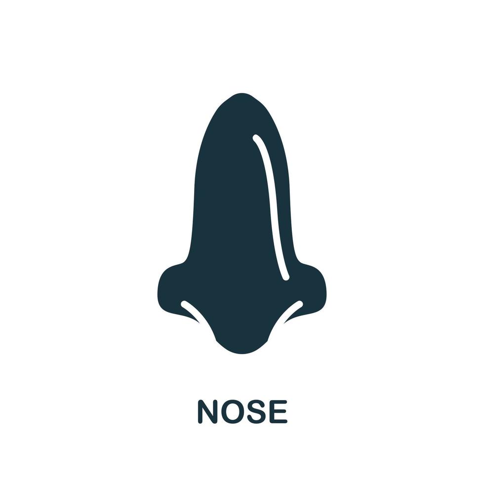 Nose icon. Simple element from internal organs collection. Creative Nose icon for web design, templates, infographics and more vector