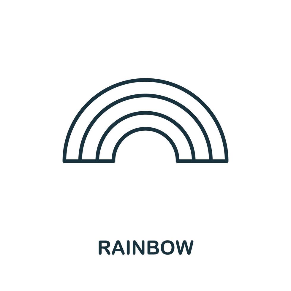 icono del arco iris de la colección lgbt. icono de arco iris de línea simple para plantillas, diseño web e infografía vector