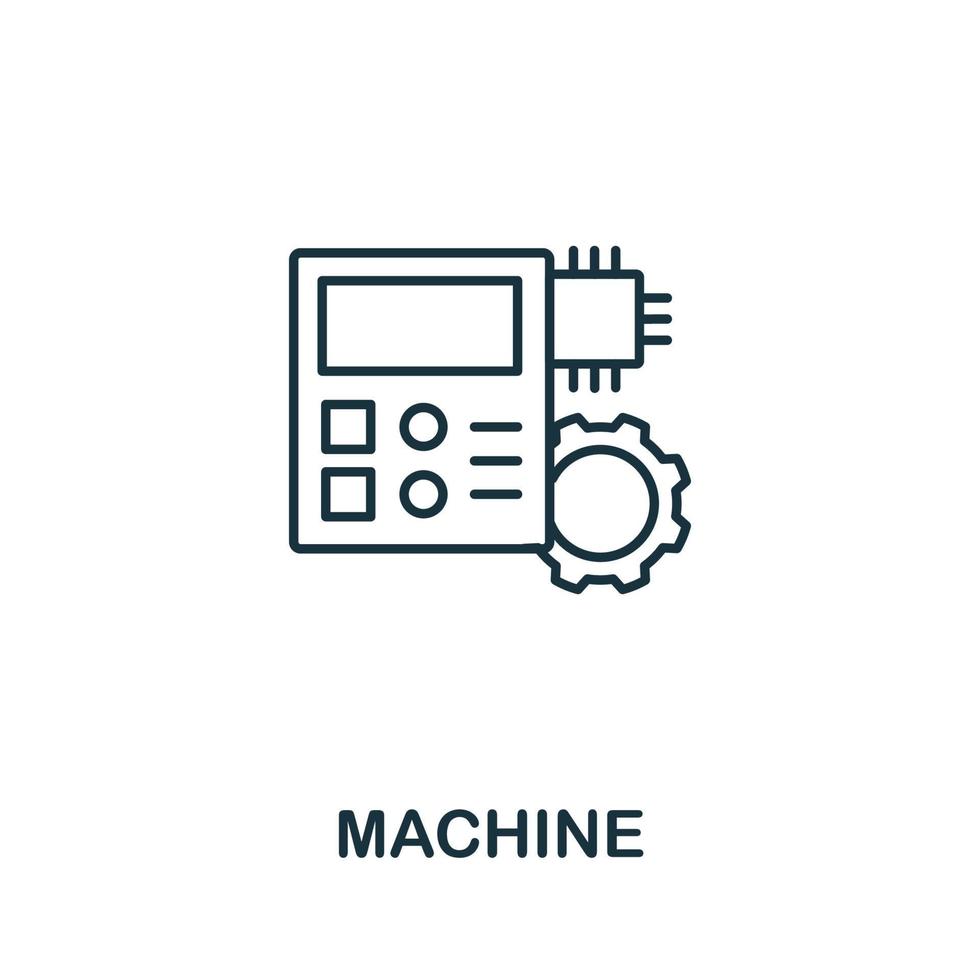 Machine icon from machine learning collection. Simple line Machine icon for templates, web design and infographics vector