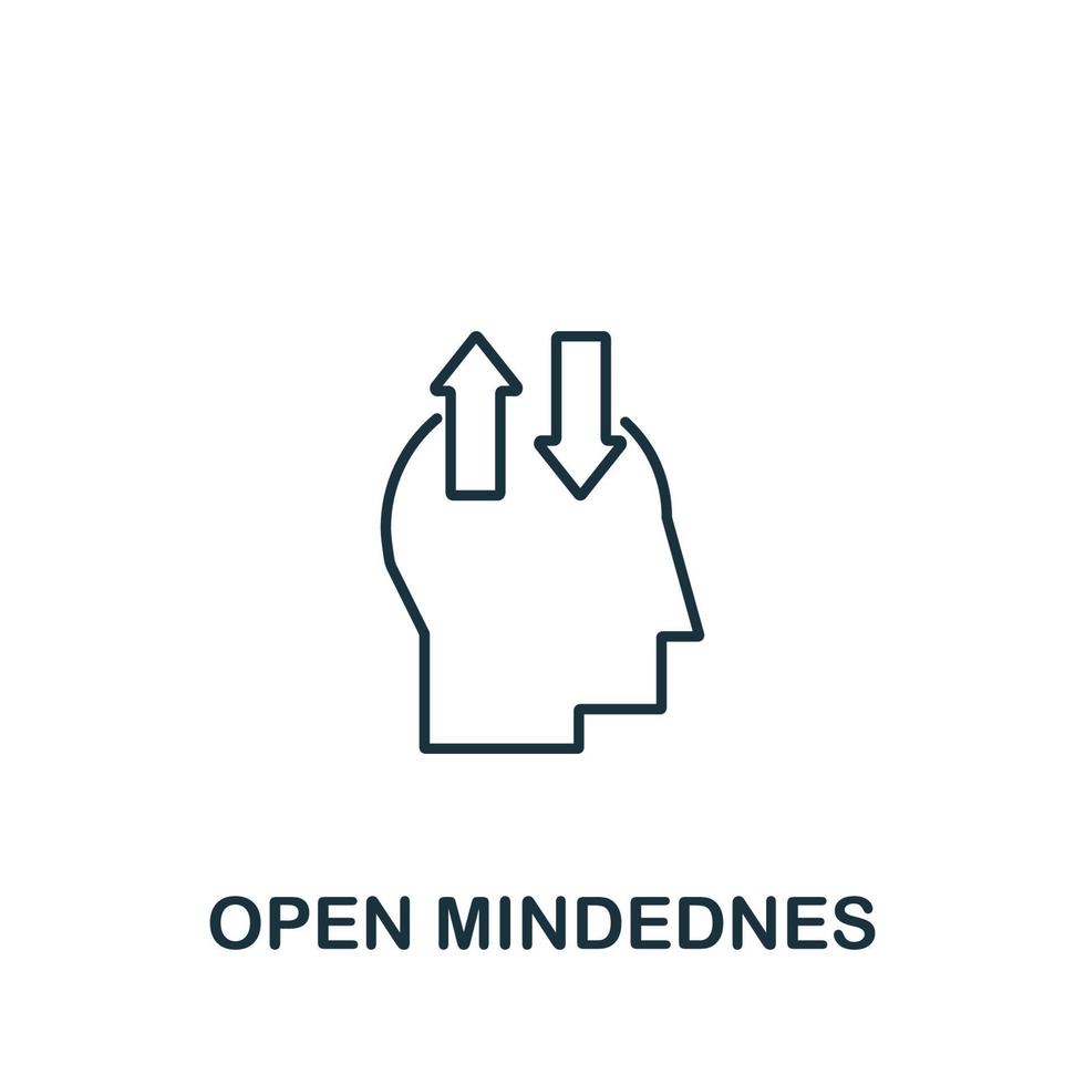 Open Mindedness icon from life skills collection. Simple line Open Mindedness icon for templates, web design and infographics vector