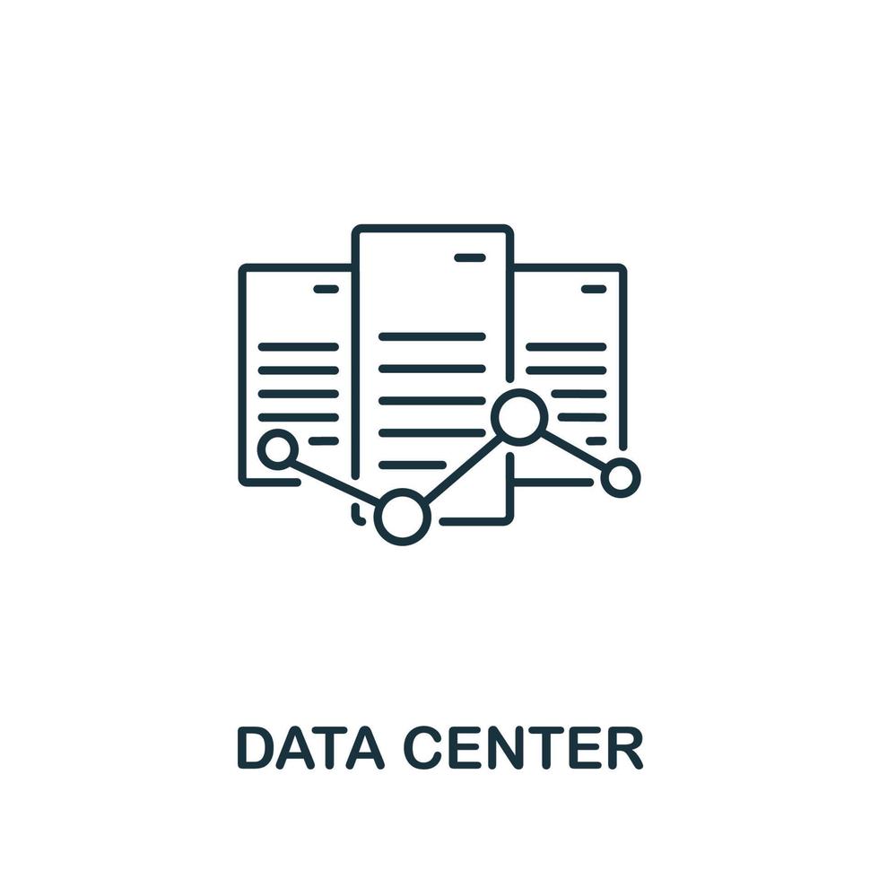 Data Center icon from machine learning collection. Simple line Data Center icon for templates, web design and infographics vector