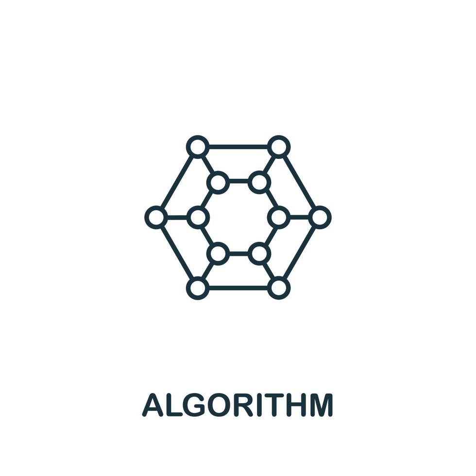 Algorithm icon from machine learning collection. Simple line Algorithm icon for templates, web design and infographics vector