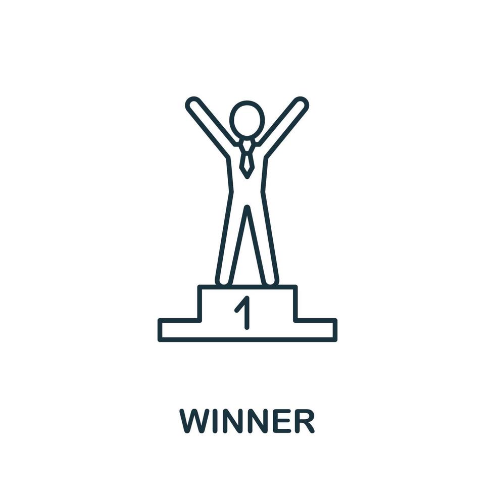 Winner icon from headhunting collection. Simple line Winner icon for templates, web design and infographics vector