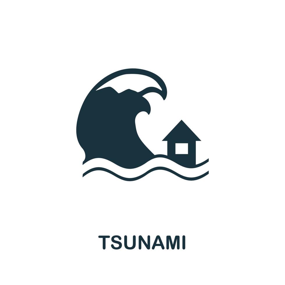 icono de tsunami. elemento simple de la colección de calentamiento global. ícono de tsunami creativo para diseño web, plantillas, infografías y más vector