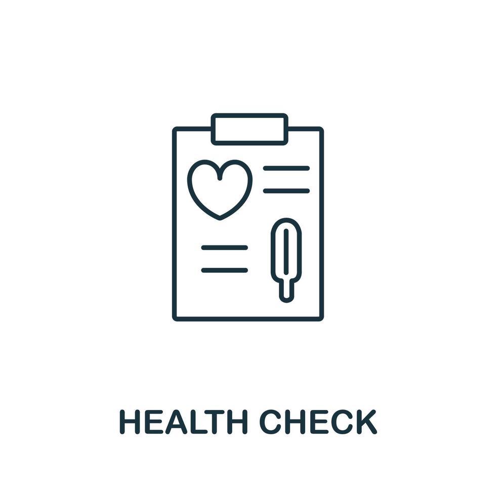 Health Check icon. Simple line element Health Check symbol for templates, web design and infographics vector