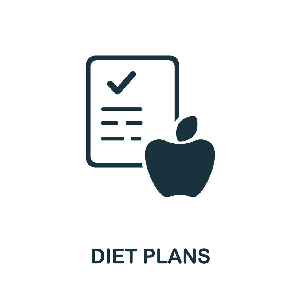 icono de planes de dieta. ilustración simple de la colección de estilo de vida saludable. icono de planes de dieta creativa para diseño web, plantillas, infografías y más vector