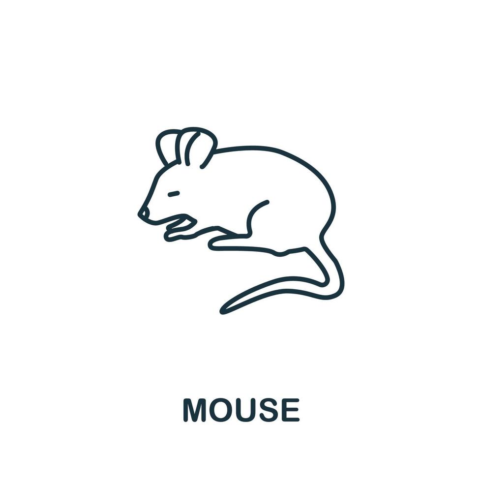 Mouse icon from home animals collection. Simple line element Mouse symbol for templates, web design and infographics vector