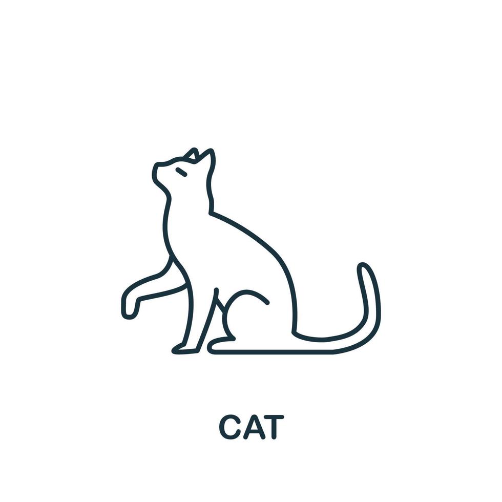 Cat icon from home animals collection. Simple line element Cat symbol for templates, web design and infographics vector