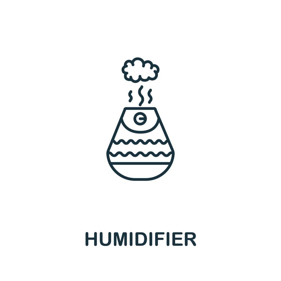 icono del humidificador de la colección doméstica. icono de humidificador de línea simple para plantillas, diseño web e infografía vector