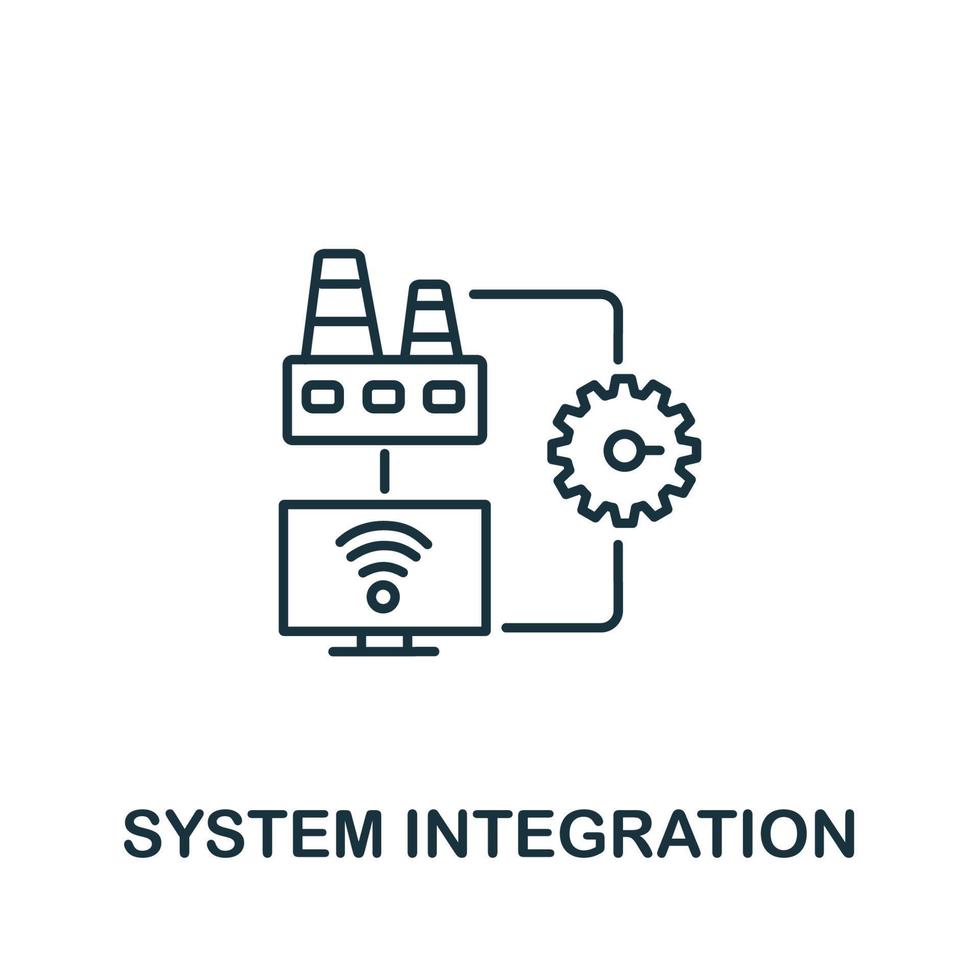 Systems Integration icon from industry 4.0 collection. Simple line element Systems Integration symbol for templates, web design and infographics vector