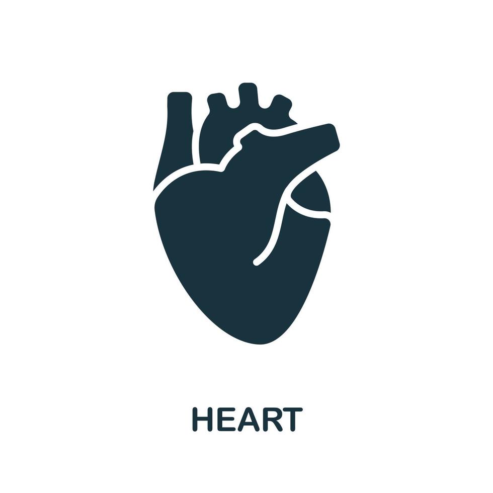 icono del corazón elemento simple de la colección de órganos internos. icono de corazón creativo para diseño web, plantillas, infografías y más vector