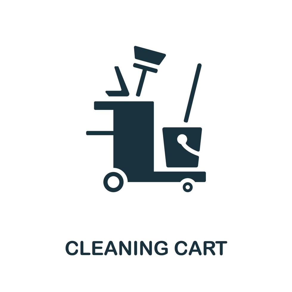 Cleaning Cart icon. Monochrome simple element from housekeeping collection. Creative Cleaning Cart icon for web design, templates, infographics and more vector