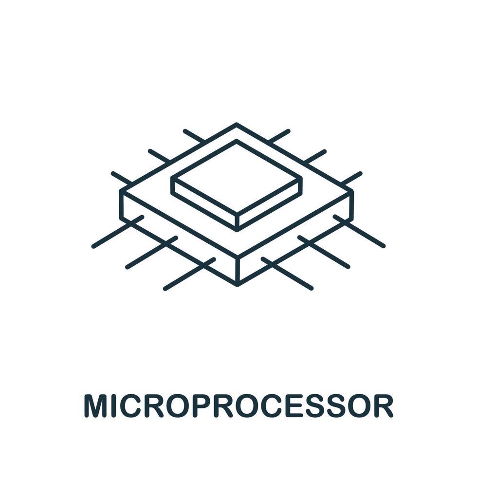 Microprocessor icon from iot collection. Simple line Microprocessor icon for templates, web design and infographics vector