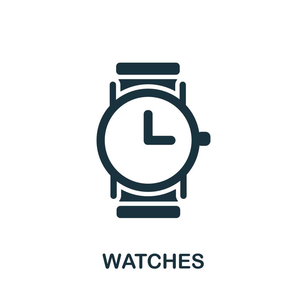 Watches icon. Simple element from jewelery collection. Creative Watches icon for web design, templates, infographics and more vector