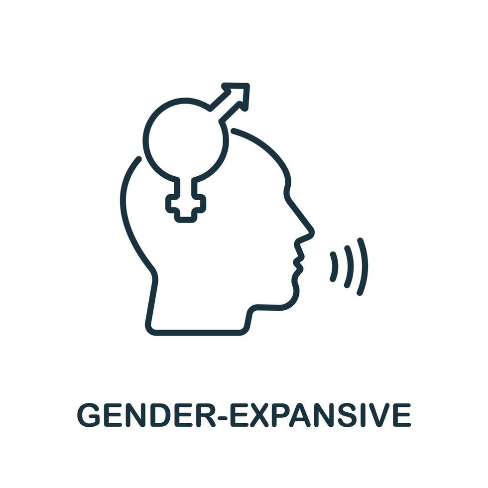 Gender-Expansive icon from lgbt collection. Simple line Gender-Expansive icon for templates, web design and infographics vector