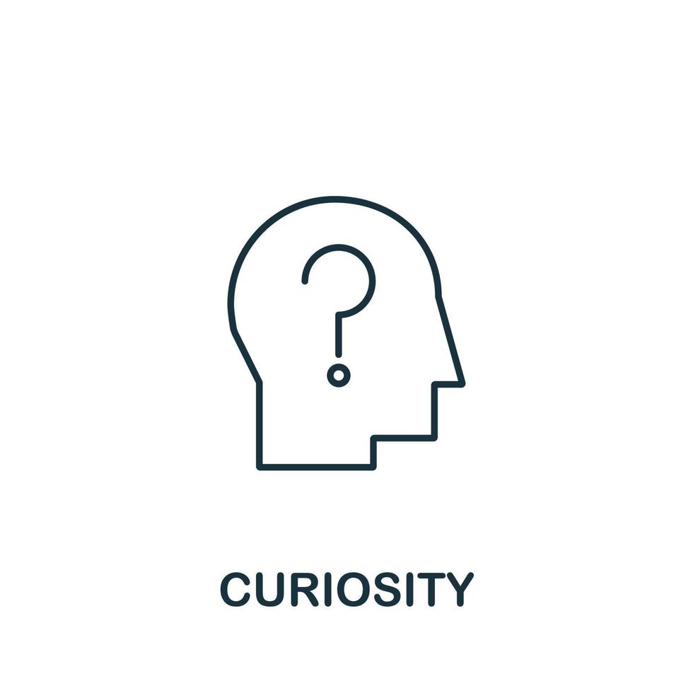 Curiosity icon from life skills collection. Simple line Curiosity icon for templates, web design and infographics vector