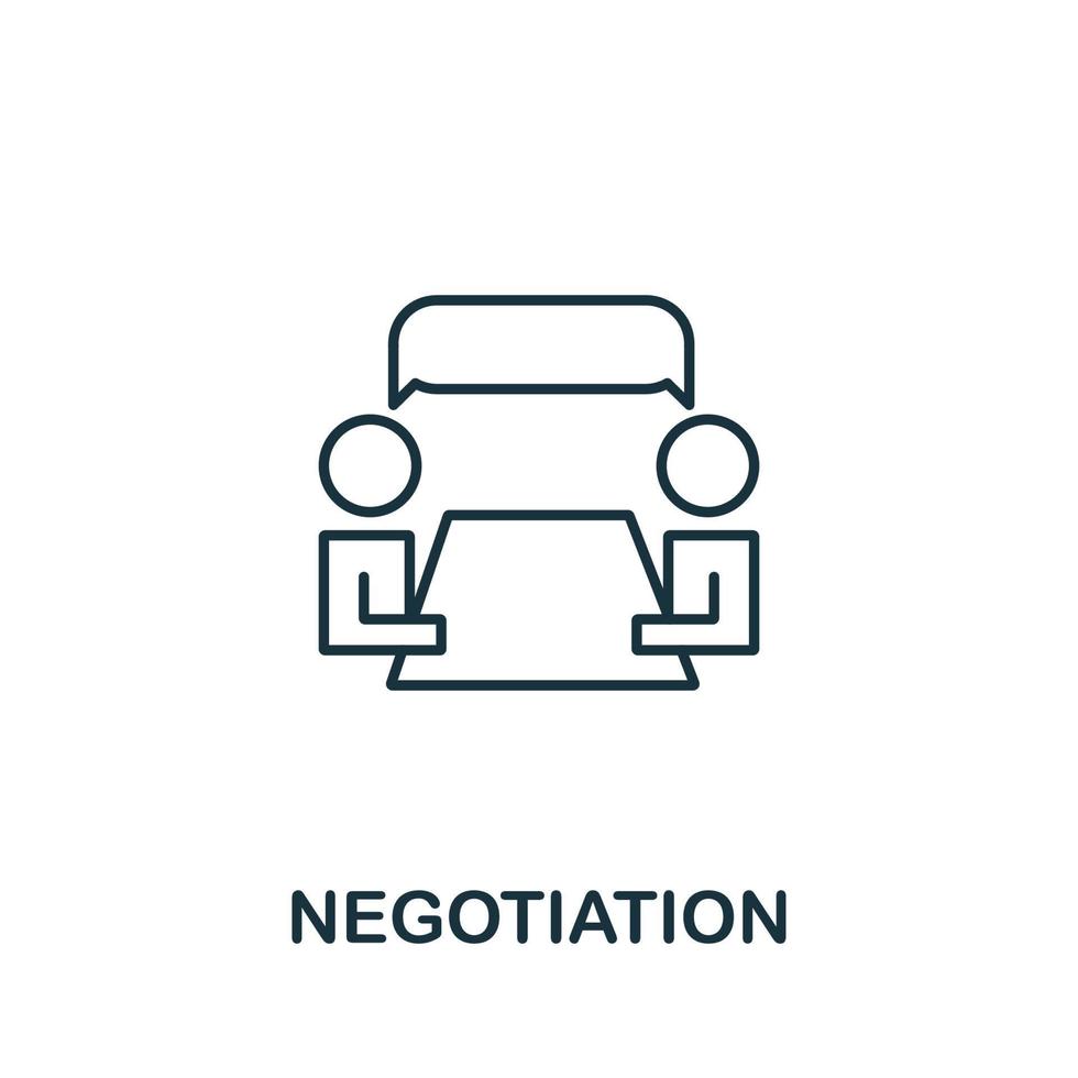 Negotiation icon from life skills collection. Simple line Negotiation icon for templates, web design and infographics vector