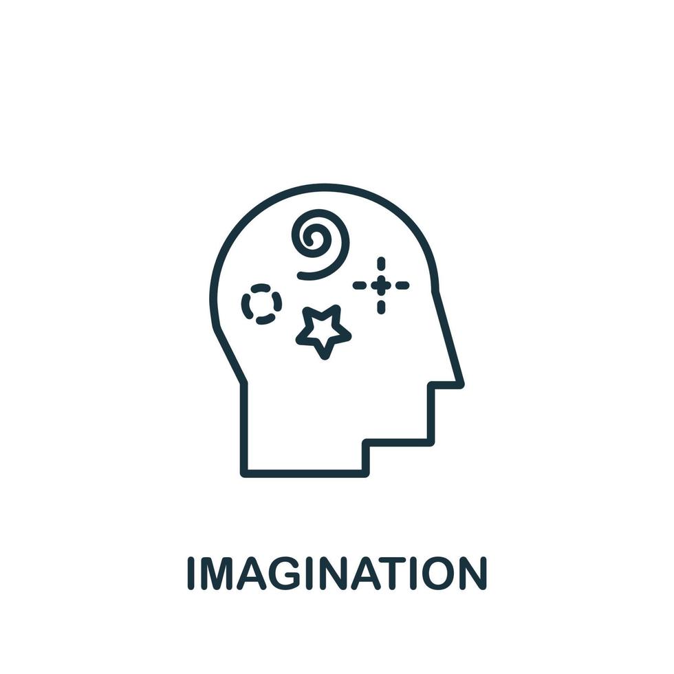 Imagination icon from life skills collection. Simple line Imagination icon for templates, web design and infographics vector