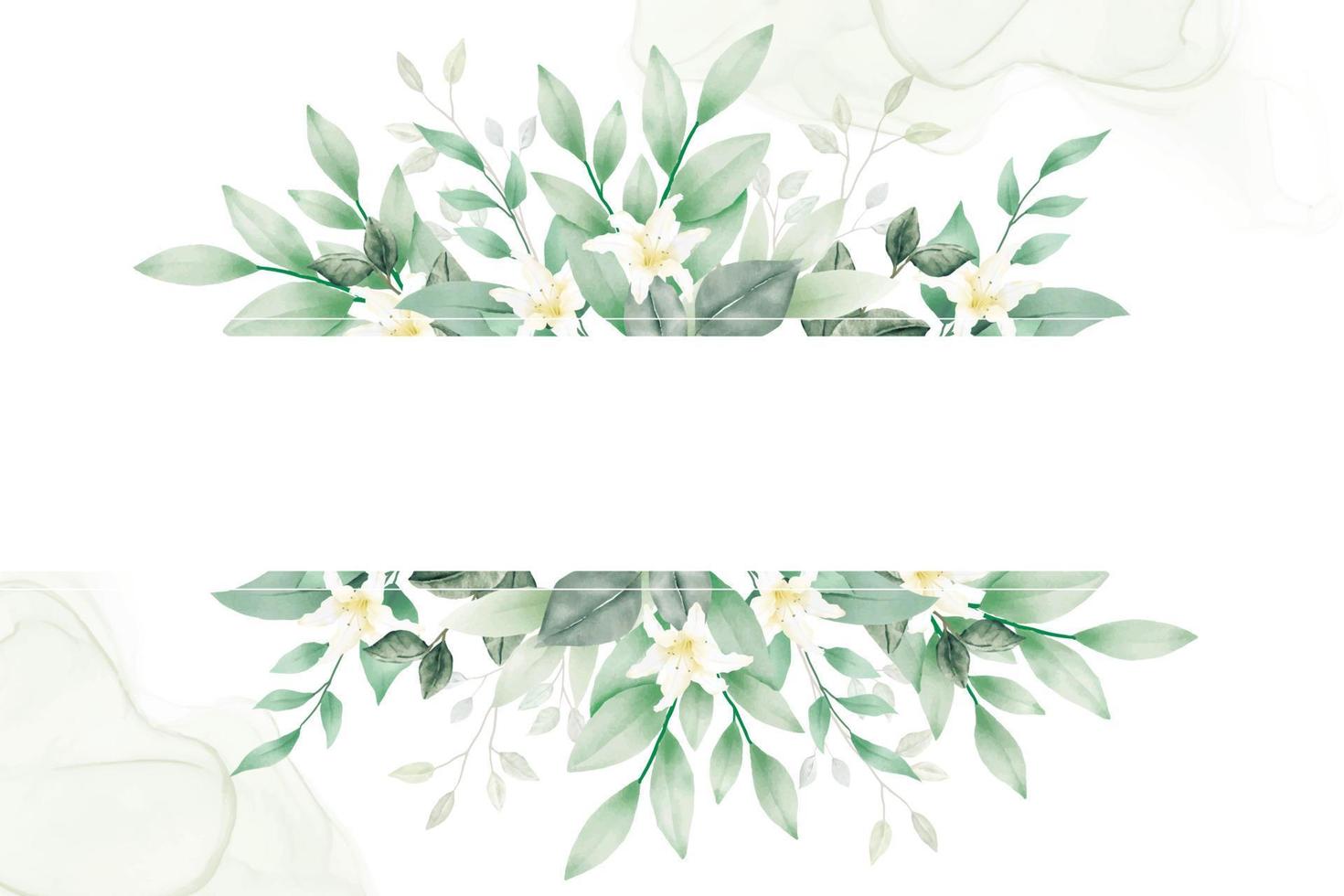 hermoso fondo de hojas florales acuarela vector