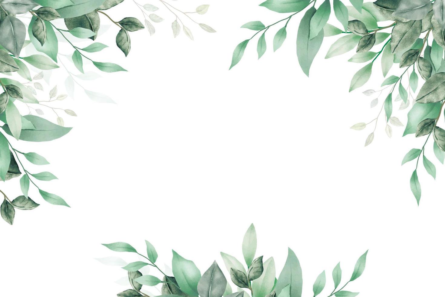 Beautiful Watercolor Floral Leaves background vector