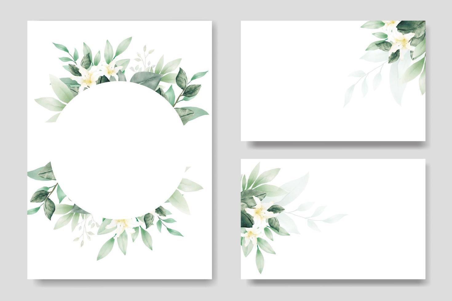 Beautiful Watercolor Floral Wedding card template vector