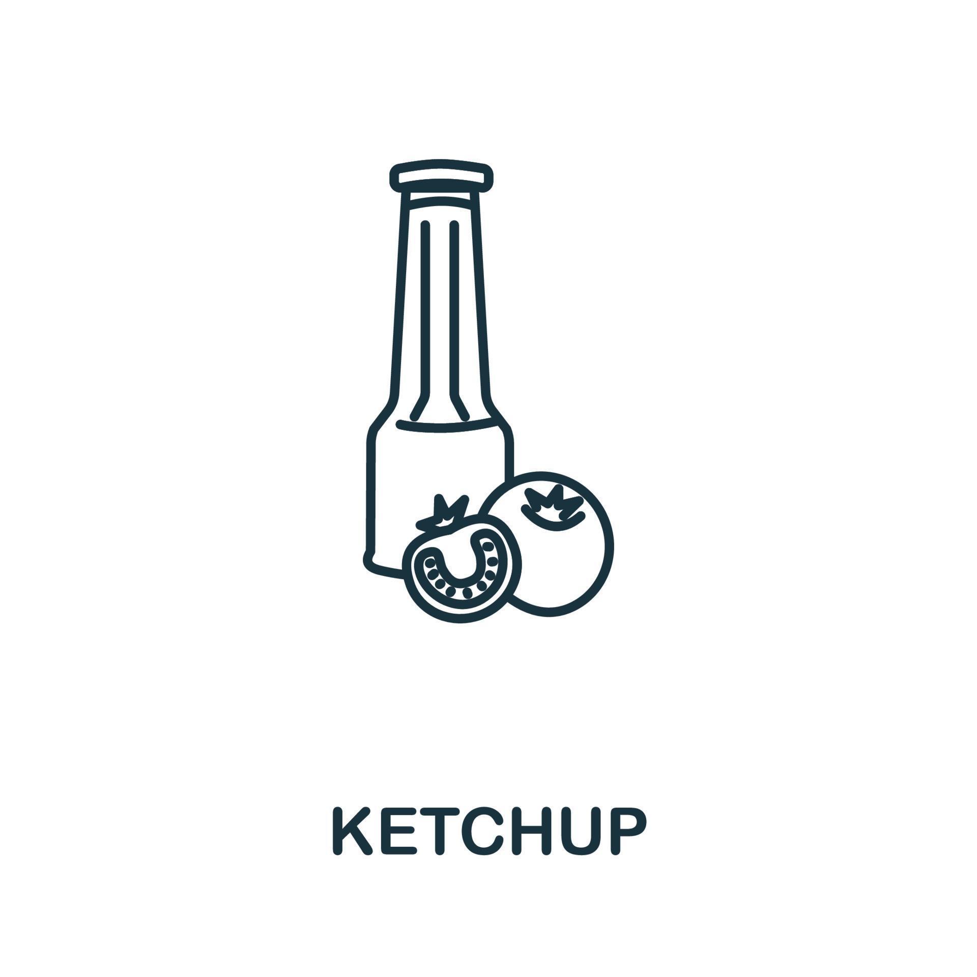 Ketchup icon from fastfood collection. Simple line element Ketchup