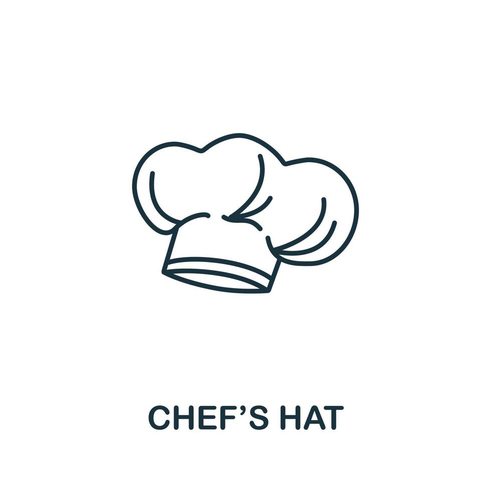 Chef'S Hat icon from fastfood collection. Simple line element Chef'S Hat symbol for templates, web design and infographics vector