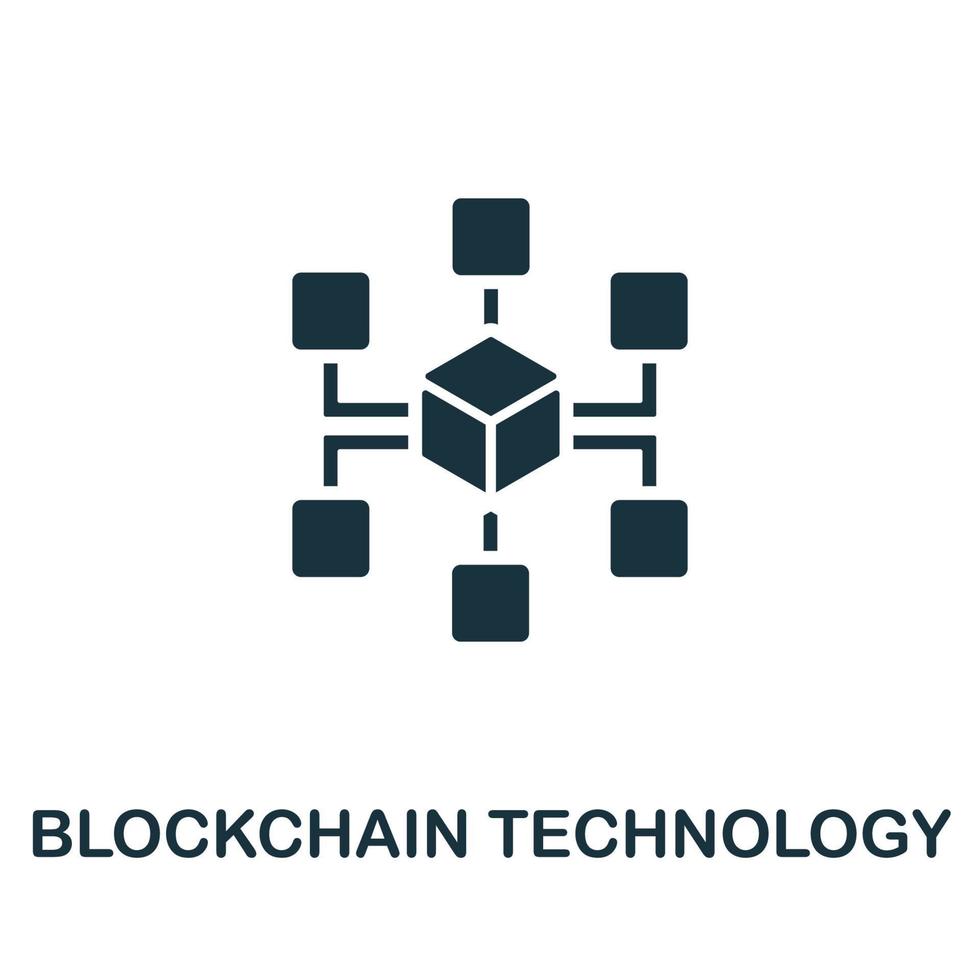 Blockchain Technology icon. Simple illustration from fintech industry collection. Creative Blockchain Technology icon for web design, templates, infographics and more vector