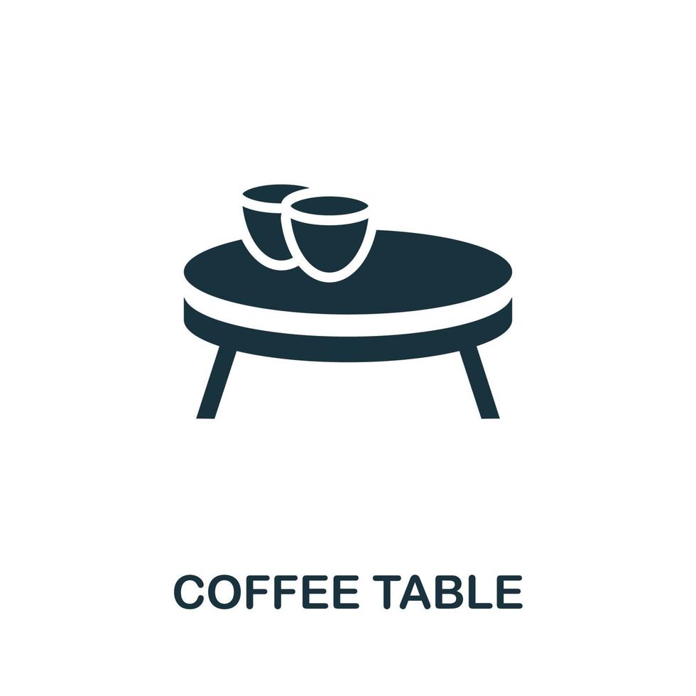 icono de la mesa de café. ilustración simple de la colección de muebles. icono de mesa de café creativa para diseño web, plantillas, infografías vector