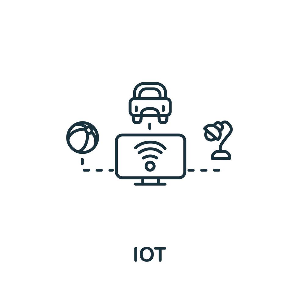 icono iot de la colección industria 4.0. símbolo iot de elemento de línea simple para plantillas, diseño web e infografía vector