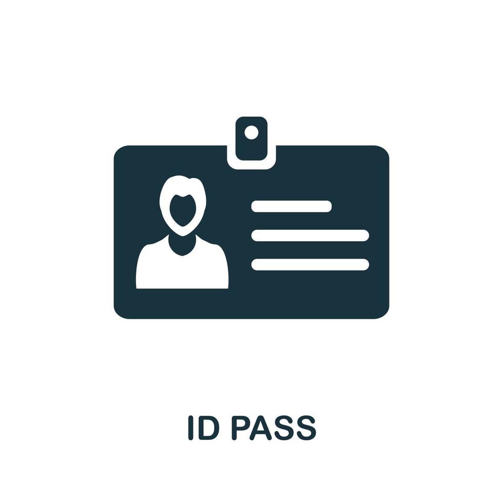 Id Pass icon. Simple element from internet security collection. Creative Id Pass icon for web design, templates, infographics and more vector