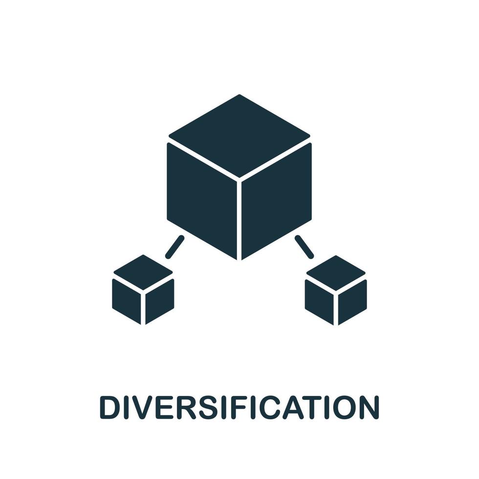 icono de diversificación de la colección de inversiones. icono de diversificación de línea simple para plantillas, diseño web e infografía vector