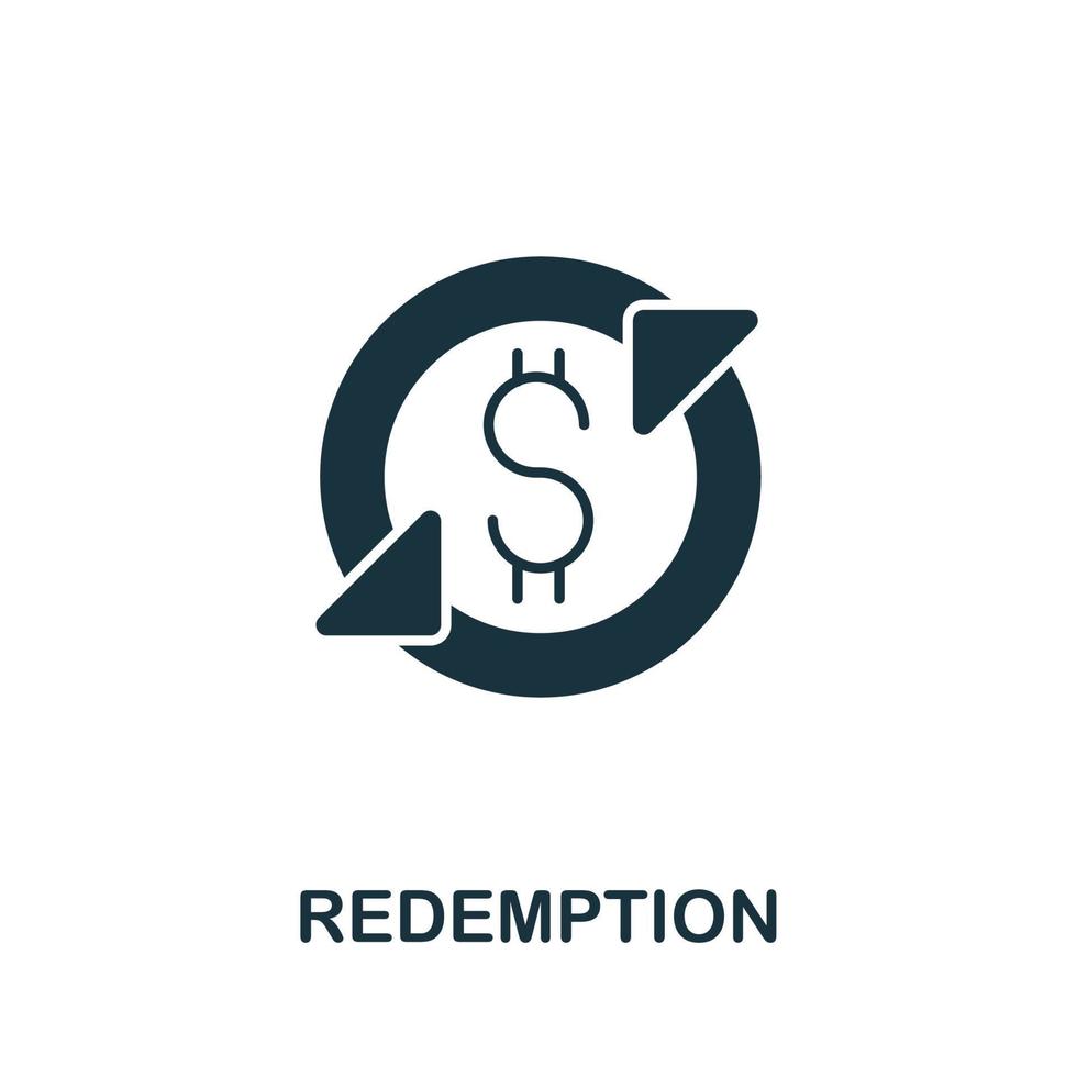 Redemption icon from investment collection. Simple line Redemption icon for templates, web design and infographics vector