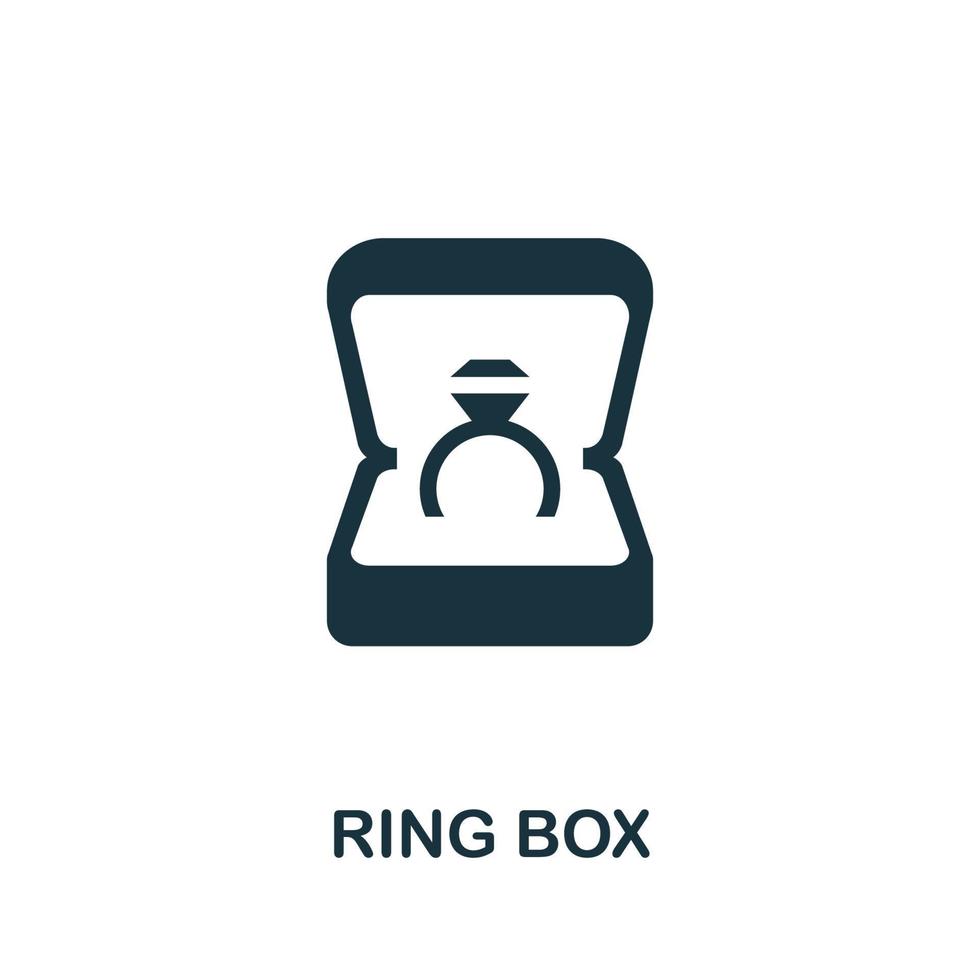 Ring Box icon. Simple element from jewelery collection. Creative Ring Box icon for web design, templates, infographics and more vector