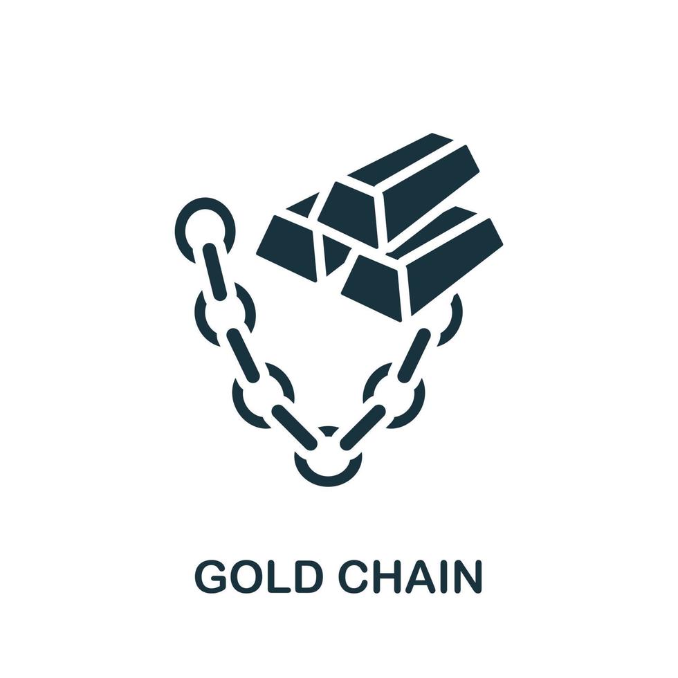 Gold Chain icon. Simple element from jewelery collection. Creative Gold Chain icon for web design, templates, infographics and more vector