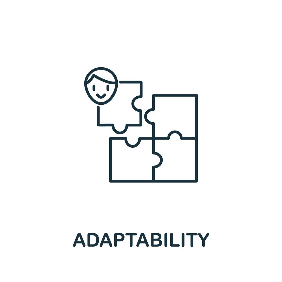 Adaptability icon from life skills collection. Simple line Adaptability icon for templates, web design and infographics vector