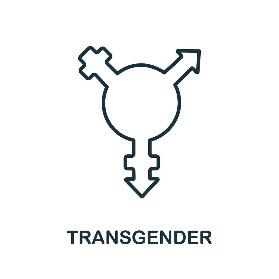 Transgender icon from lgbt collection. Simple line Transgender icon for templates, web design and infographics vector