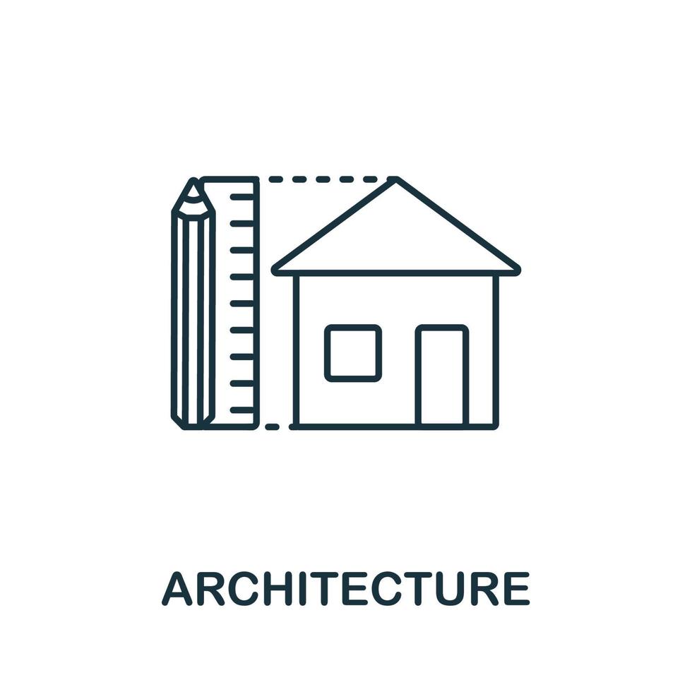 Architecture icon from machine learning collection. Simple line Architecture icon for templates, web design and infographics vector