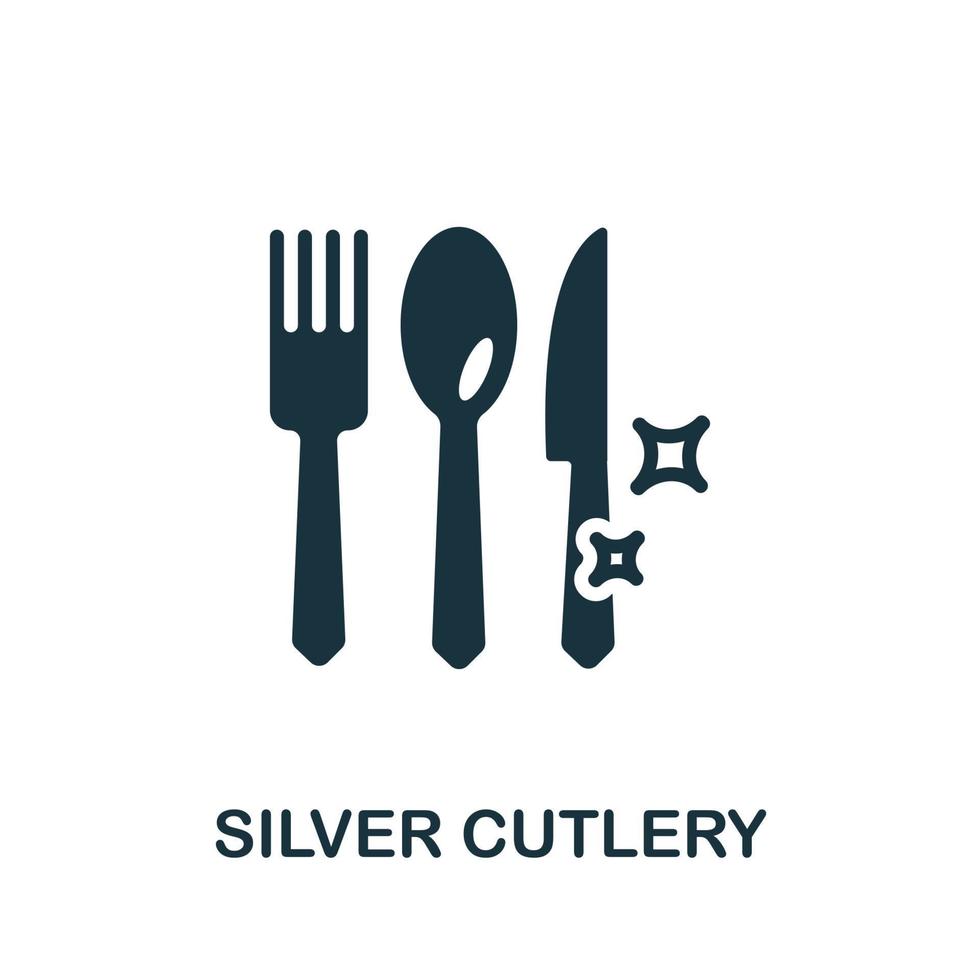 Silver Cutlery icon. Simple element from jewelery collection. Creative Silver Cutlery icon for web design, templates, infographics and more vector