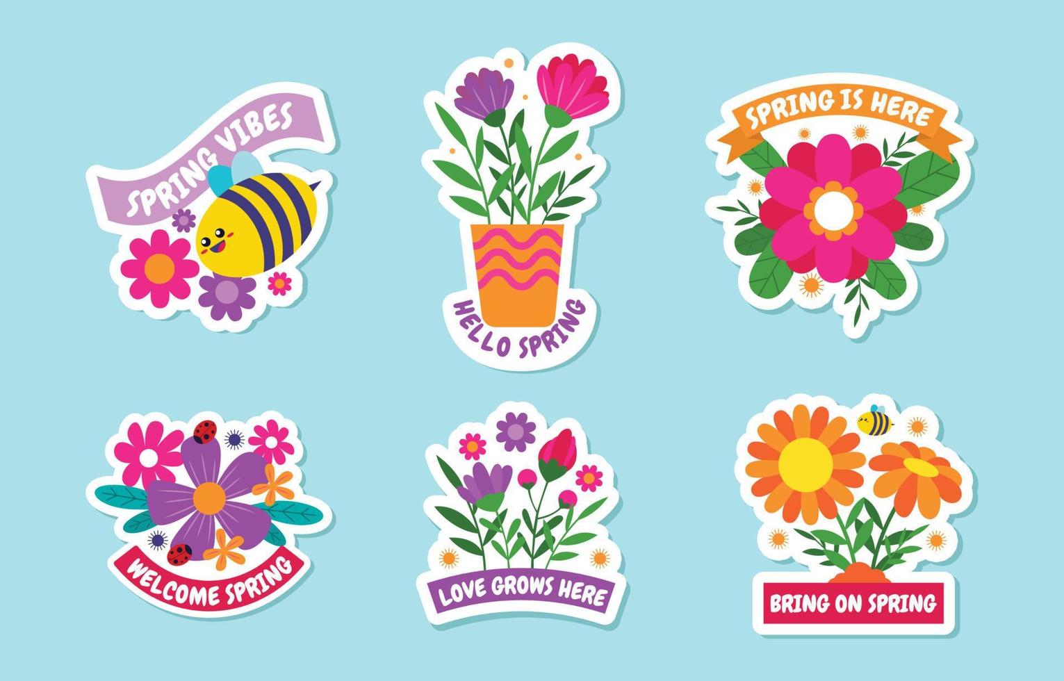 Journal Template Spring Sticker vector