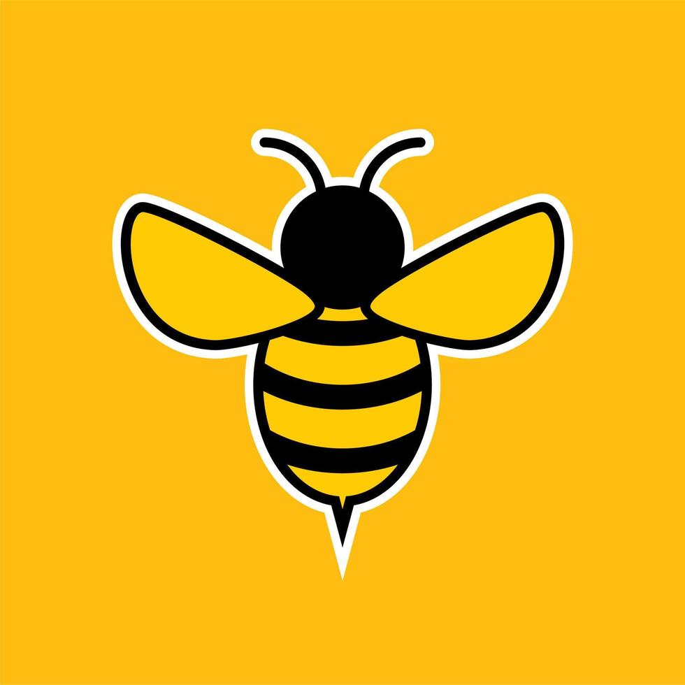 Ilustración de vector de diseño plano de abeja de miel. icono de abeja. logotipo de abejorro