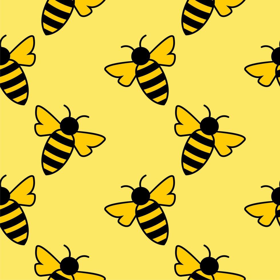 patrón sin fisuras de abeja de miel vector