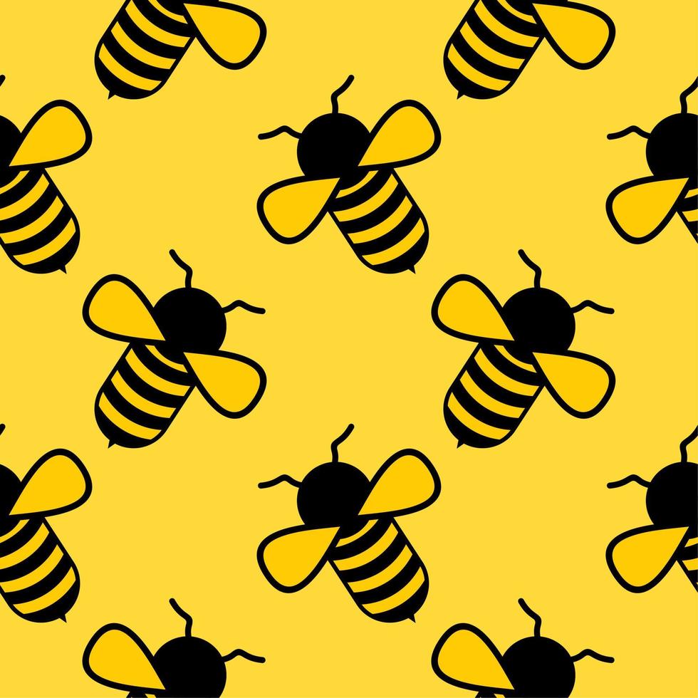 patrón sin fisuras de abeja de miel vector