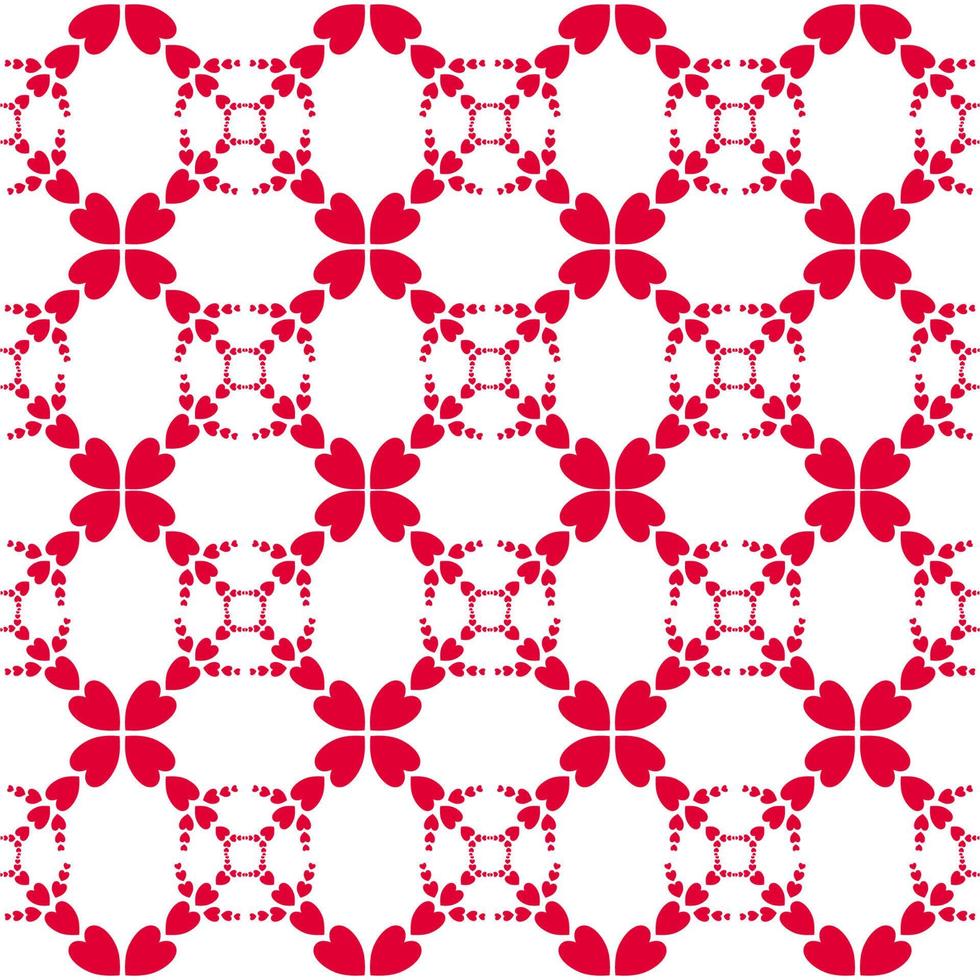 Seamless pattern with red heart shape on white background. vector