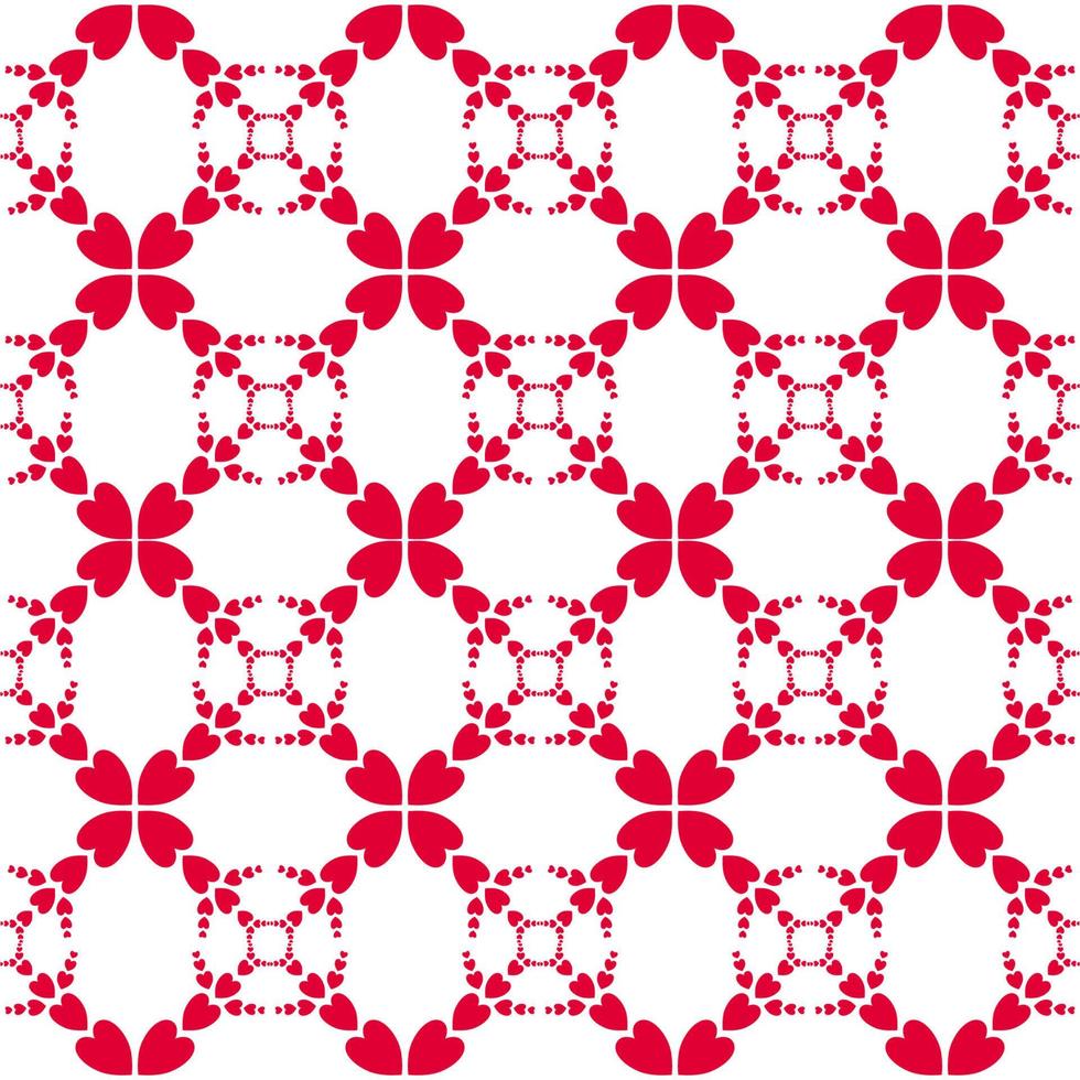 Seamless pattern with red heart shape on white background. vector