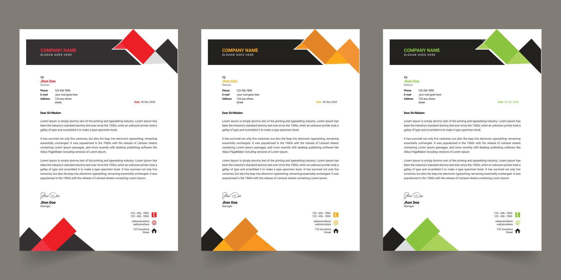 vector modern company letterhead design 18752823 Vector Art at Vecteezy