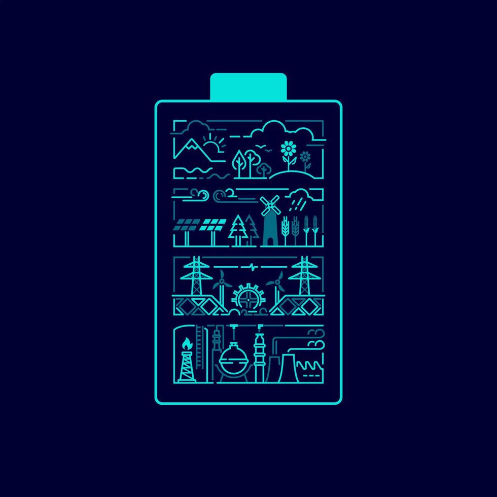 green battery concepts vector