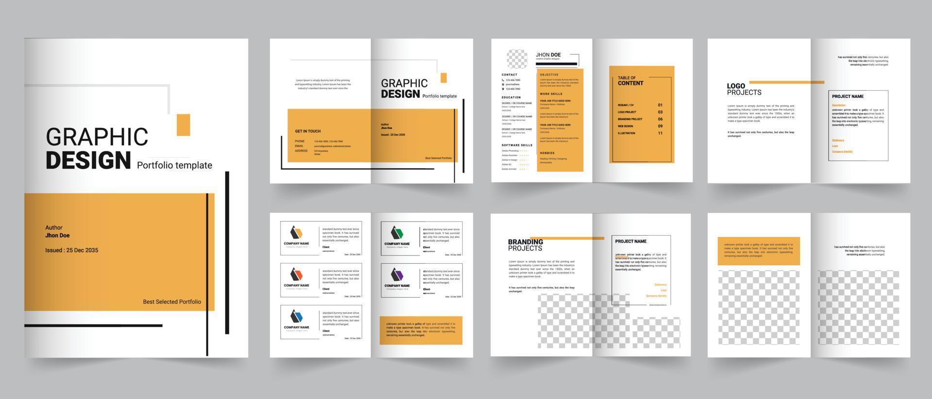 Graphic design portfolio or portfolio design vector